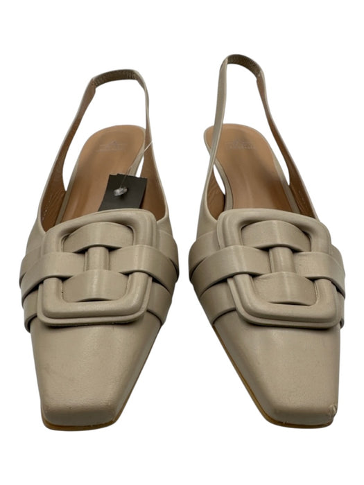 Aquatalia Shoe Size 11 Light Gray Patent Leather Square Toe Buckle Sandals Light Gray / 11