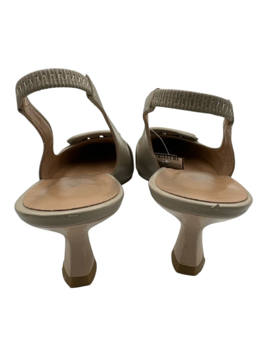 Aquatalia Shoe Size 11 Light Gray Patent Leather Square Toe Buckle Sandals Light Gray / 11