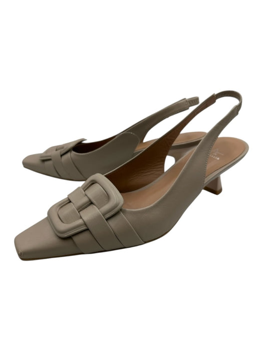 Aquatalia Shoe Size 11 Light Gray Patent Leather Square Toe Buckle Sandals Light Gray / 11