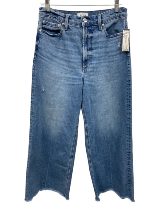 Pistola Size 30 Medium Wash Cotton High Rise Wide Leg Frayed Jeans Medium Wash / 30