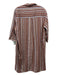 Cotelac Size 3/L Brown & Cream Viscose Vertical Stripes 3/4 Sleeve Dress Brown & Cream / 3/L