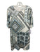Etro Size 46 / M White, Blue, Yellow Viscose Abstract Short Sleeve Shift Dress White, Blue, Yellow / 46 / M