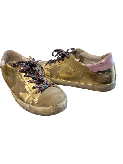 Golden Goose Shoe Size 39 Gold Genuine Leather star Lace Up Sneaker Shoes Gold / 39