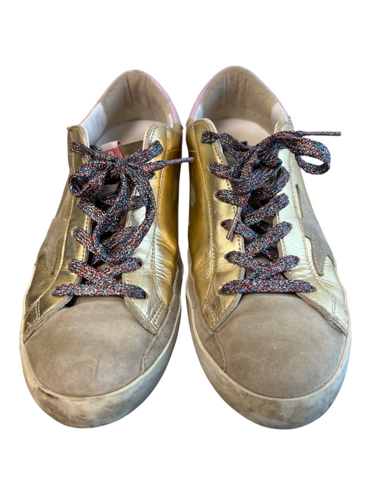 Golden Goose Shoe Size 39 Gold Genuine Leather star Lace Up Sneaker Shoes Gold / 39