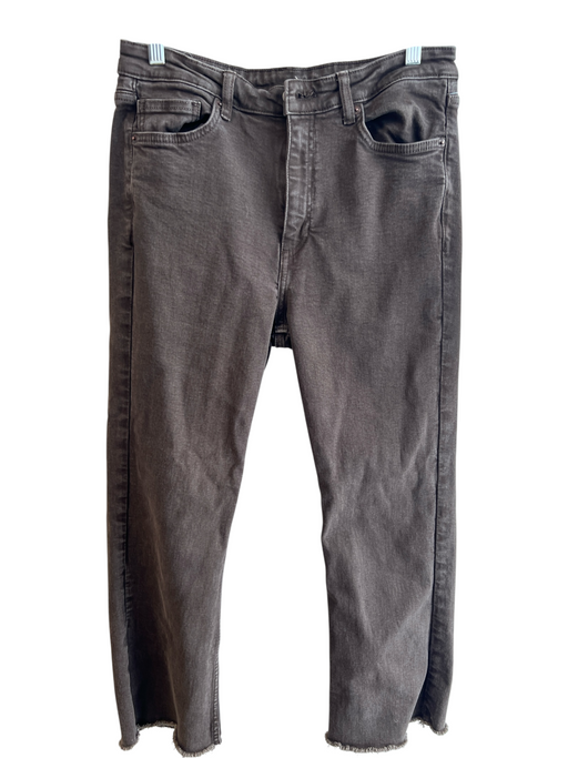 Zara Size 10 Brown No Fabric Tag Straight Cut 5 Pocket Zip Fly Raw Hem Jeans Brown / 10