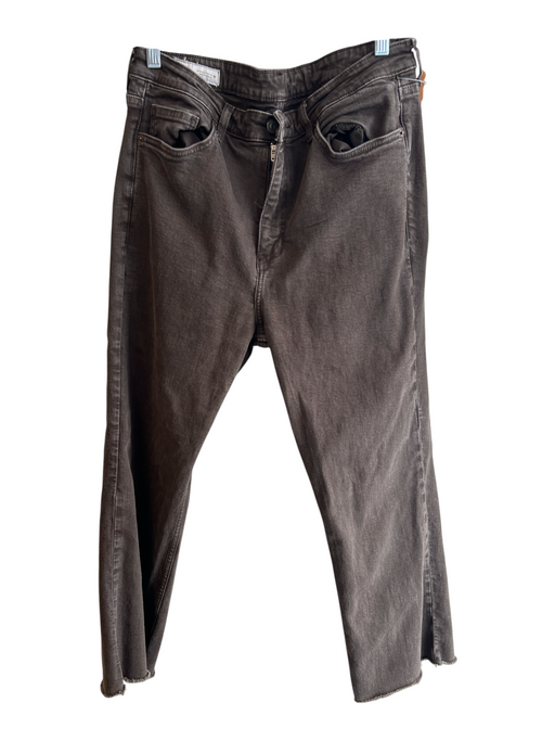 Zara Size 12 Brown No Fabric Tag Straight Cut 5 Pocket Zip Fly Raw Hem Jeans Brown / 12