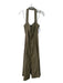 By Anthropologie Size XXS Moss Green Cotton Blend Back Zip Halter Midi Dress Moss Green / XXS