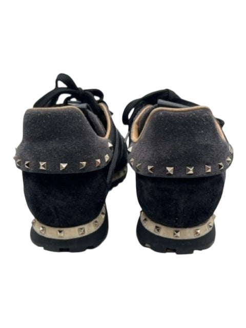 Valentino Garavani Shoe Size 37 Black & Gray Suede & Nylon Camoflage Sneakers Black & Gray / 37