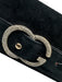 Gucci Black & Gold Suede Rhinestone Logo Snap Closure Clutch Bag Black & Gold / S