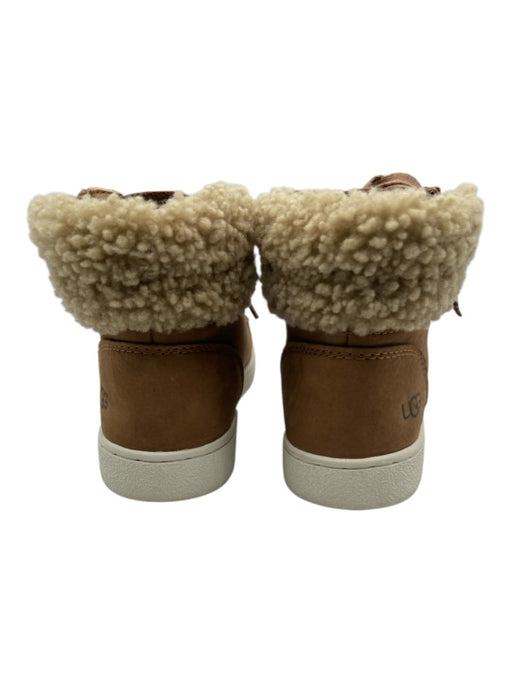 Ugg Shoe Size 7 Brown & Beige Nubuck Faux Shearling Zip Up High Top Sneakers Brown & Beige / 7