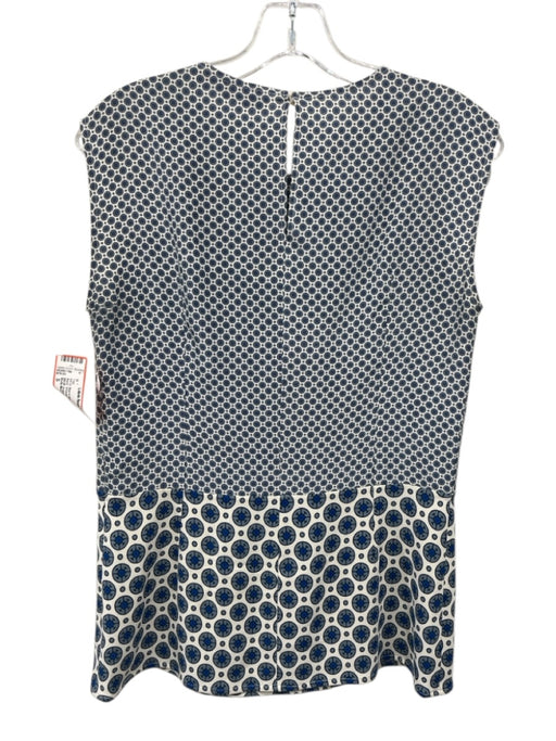 Stella McCartney Size S Blue & White Sleeveless Pattern Block Netted Top Blue & White / S