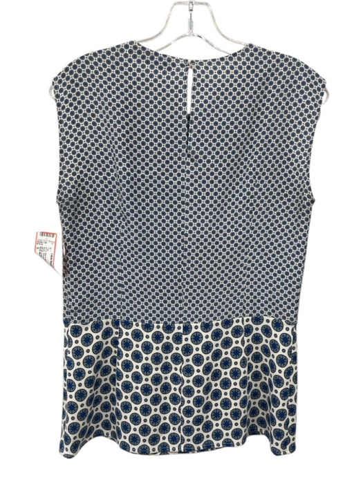 Stella McCartney Size S Blue & White Sleeveless Pattern Block Netted Top Blue & White / S
