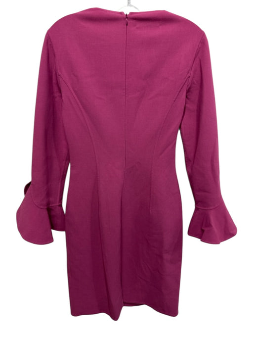 Michael Kors Collection Size 6 Dark Pink Fleece Wool 3/4 Sleeve Paneled Dress Dark Pink / 6