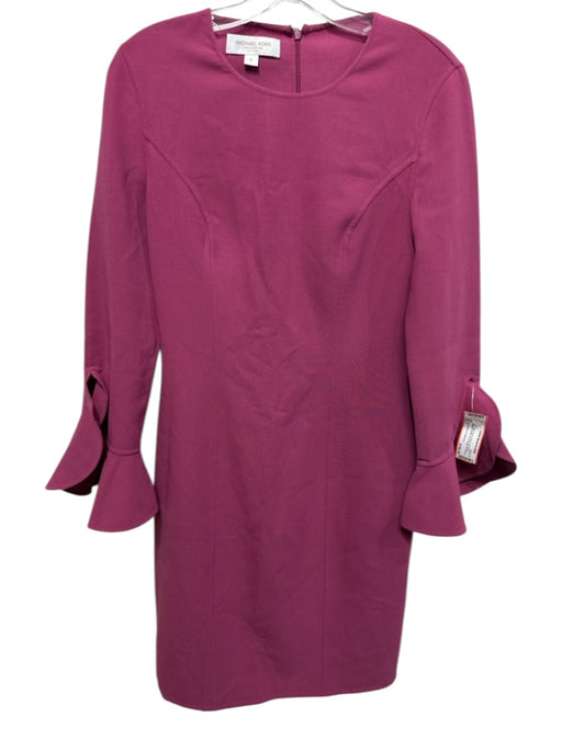 Michael Kors Collection Size 6 Dark Pink Fleece Wool 3/4 Sleeve Paneled Dress Dark Pink / 6