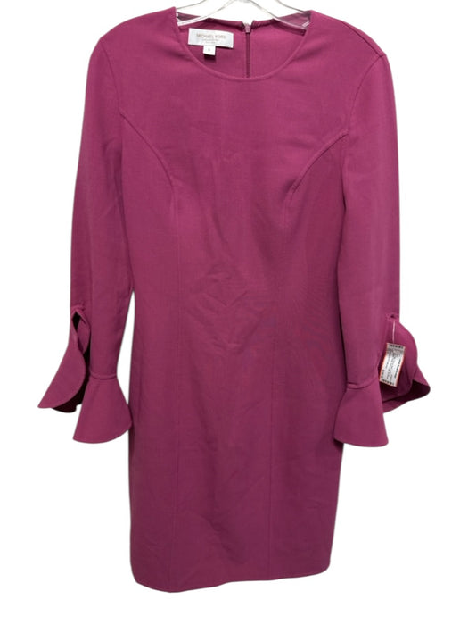 Michael Kors Collection Size 6 Dark Pink Fleece Wool 3/4 Sleeve Paneled Dress Dark Pink / 6
