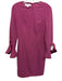 Michael Kors Collection Size 6 Dark Pink Fleece Wool 3/4 Sleeve Paneled Dress Dark Pink / 6