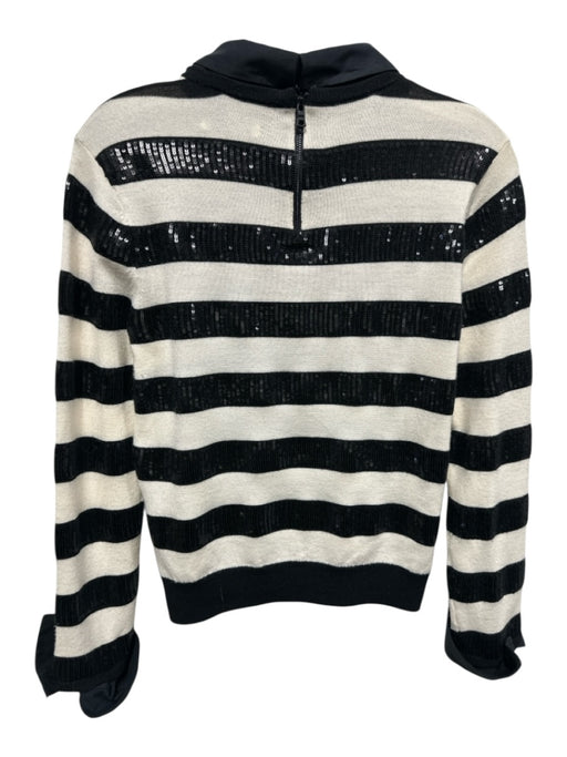 Alice + Olivia Size M Black & Cream Cotton & Polyester Long Sleeve Sweater Black & Cream / M
