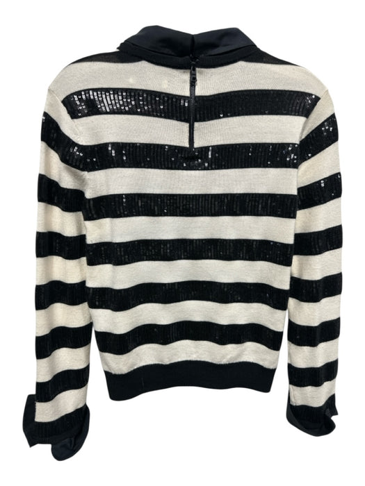 Alice + Olivia Size M Black & Cream Cotton & Polyester Long Sleeve Sweater Black & Cream / M