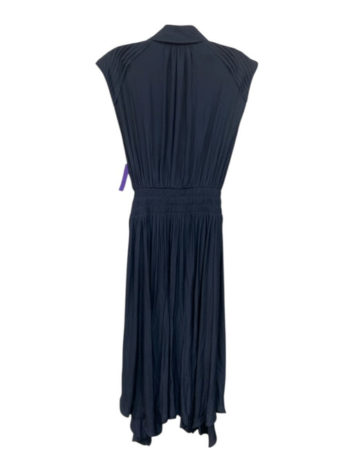 Ramy Brook Size S Navy Polyester Collar Neck Snap Button Close Sleeveless Dress Navy / S