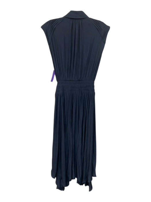 Ramy Brook Size S Navy Polyester Collar Neck Snap Button Close Sleeveless Dress Navy / S