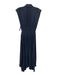 Ramy Brook Size S Navy Polyester Collar Neck Snap Button Close Sleeveless Dress Navy / S