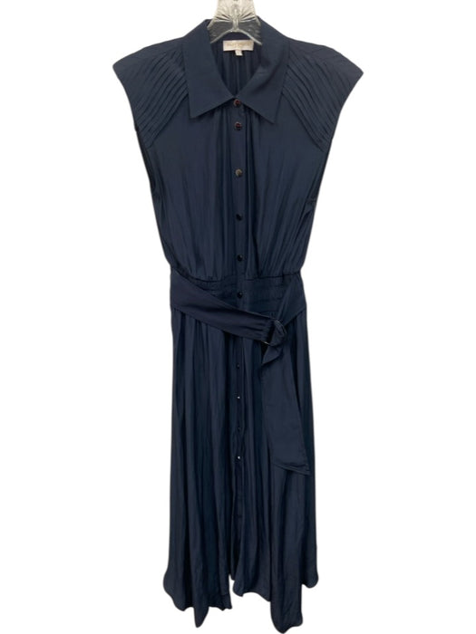 Ramy Brook Size S Navy Polyester Collar Neck Snap Button Close Sleeveless Dress Navy / S