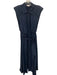 Ramy Brook Size S Navy Polyester Collar Neck Snap Button Close Sleeveless Dress Navy / S