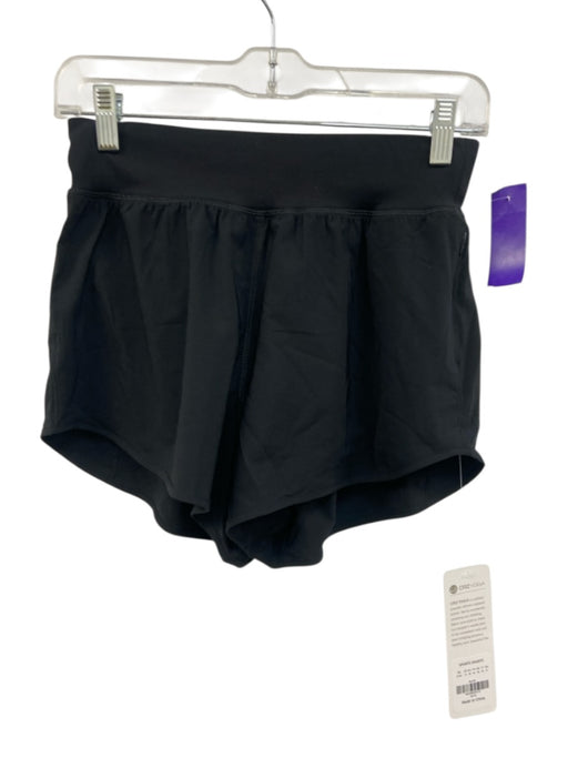 CRZ Yoga Size S Black Polyester Blend Elastic Waist Zip Pocket Shorts Black / S