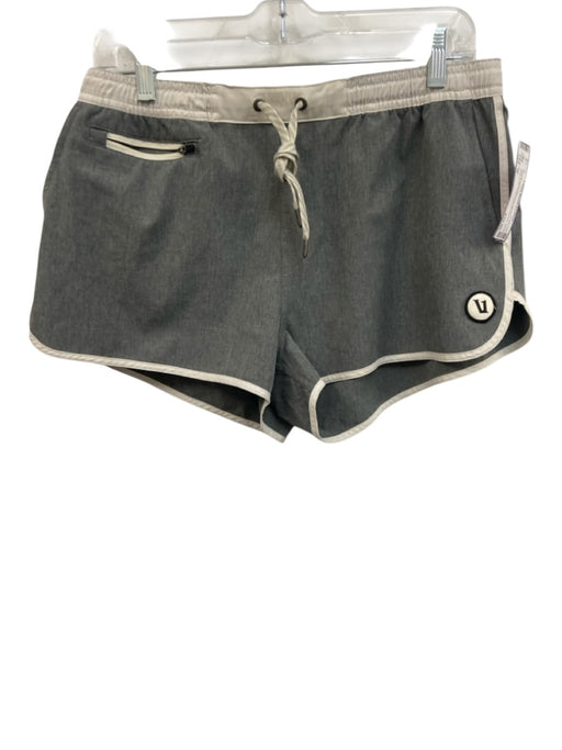 Vuori Size M Gray & White Polyester Blend Drawstring Waist White accent Shorts Gray & White / M