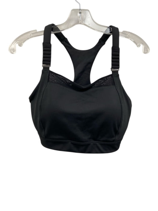 Oiselle Size 32DD Black Polyester Blend Hook & Eye closure Racerback sports bra Black / 32DD