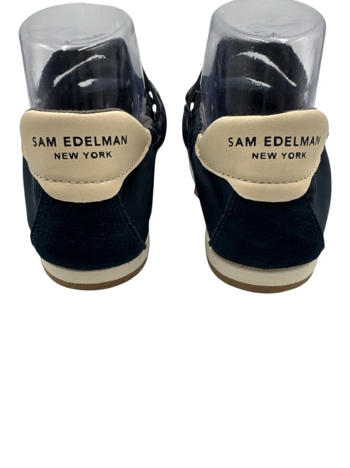 Sam Edelman Shoe Size 6.5 Navy Blue & Cream White Leather Upper Suede Sneakers Navy Blue & Cream White / 6.5