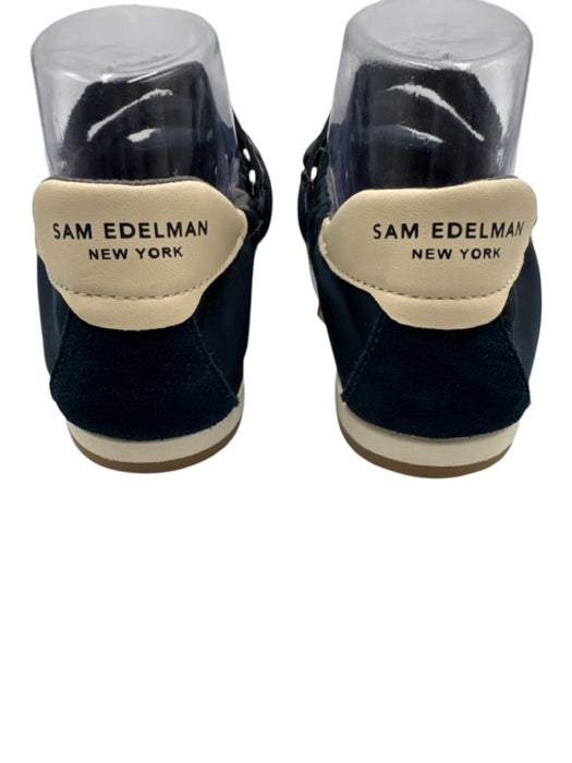 Sam Edelman Shoe Size 6.5 Navy Blue & Cream White Leather Upper Suede Sneakers Navy Blue & Cream White / 6.5