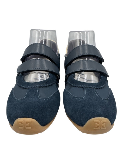 Sam Edelman Shoe Size 6.5 Navy Blue & Cream White Leather Upper Suede Sneakers Navy Blue & Cream White / 6.5