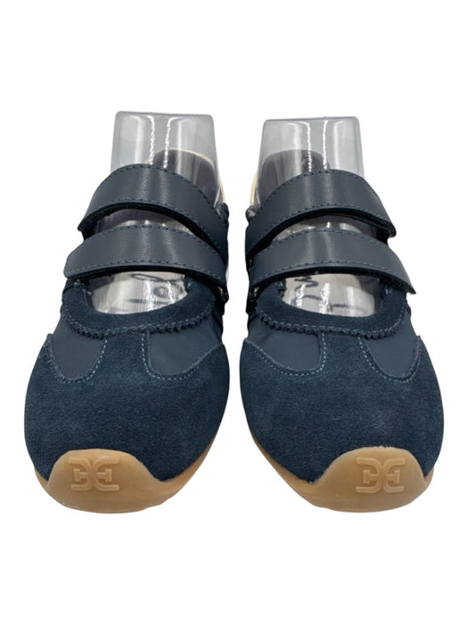 Sam Edelman Shoe Size 6.5 Navy Blue & Cream White Leather Upper Suede Sneakers Navy Blue & Cream White / 6.5