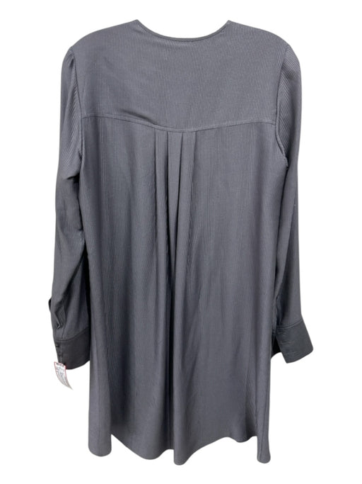 Derek Lam Size 6 Gray Silk Pinstripe BHW Long Sleeve Dress Gray / 6