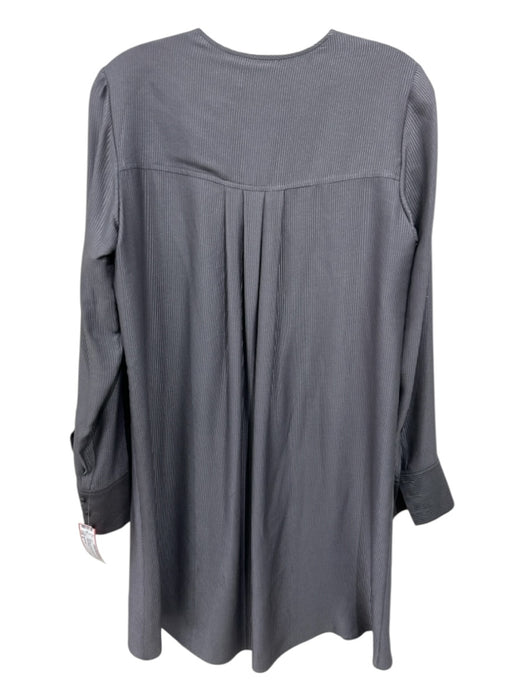 Derek Lam Size 6 Gray Silk Pinstripe BHW Long Sleeve Dress Gray / 6