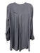 Derek Lam Size 6 Gray Silk Pinstripe BHW Long Sleeve Dress Gray / 6