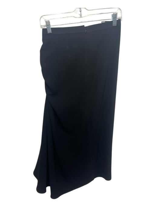 Gilmar Size 42 Black Polyester Back Zip Rouched Side Midi Skirt Black / 42