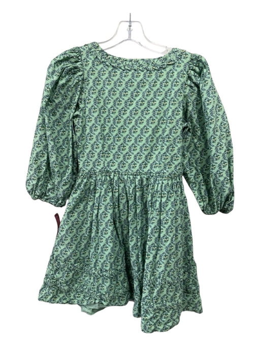 Rhode Size 2 Green Cotton 3/4 Puff Sleeve All Over Print Square Neck Dress Green / 2