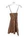 Faithful The Brand Size 4 Brown & White Cotton Spaghetti Strap Square Neck Dress Brown & White / 4