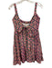 De Loreta Size M Pink, Green & Yellow Cotton Sleeveless Floral Tie Back Dress Pink, Green & Yellow / M