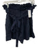 Alexis Size S Navy Blue Linen Paperbag Waist Raw Edge Zip & Hook Shorts Navy Blue / S