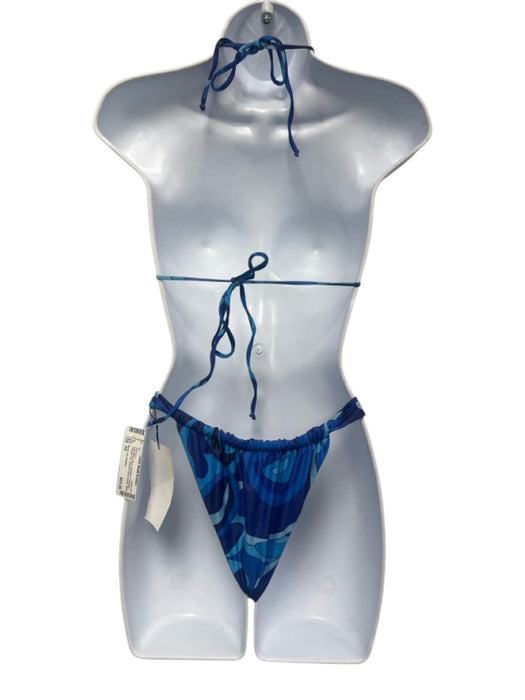 Same Los Angeles Size XS Light Blue & Blue Polyester & Spandex Abstract Swimsuit Light Blue & Blue / XS