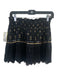 Ramy Brook Size S Black & Gold Cotton & Silk Crochet Lace Elastic Waist Skirt Black & Gold / S