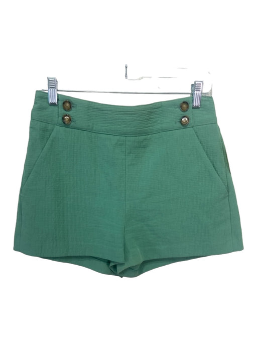 Veronica Beard Size 6 Light Green COTTON & LINEN Back Zip Pockets Shorts Light Green / 6