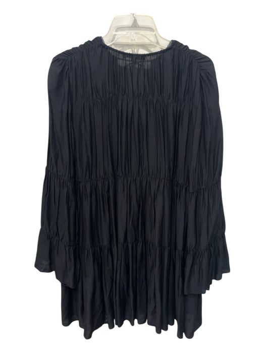 Elizabeth & James Size XS Black Viscose & Silk Long Flare Sleeve V Neck Dress Black / XS