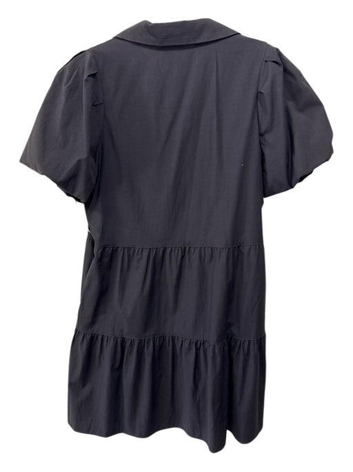 Brochu Walker Size M Dark Gray Polyester Short Balloon Sleeve Tiered Dress Dark Gray / M