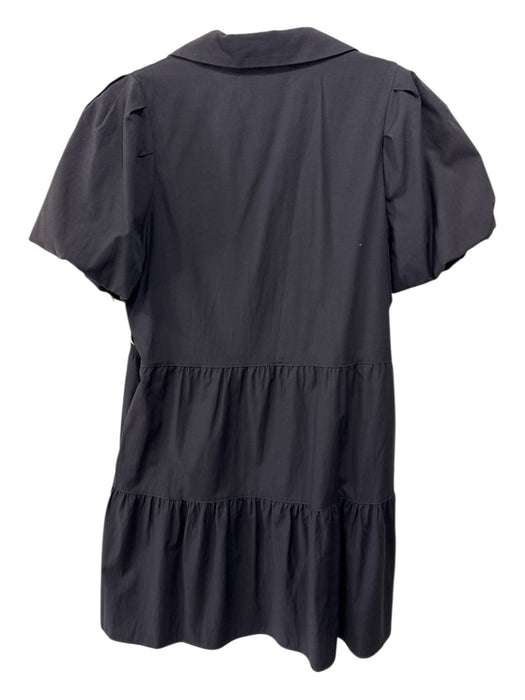 Brochu Walker Size M Dark Gray Polyester Short Balloon Sleeve Tiered Dress Dark Gray / M
