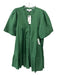Sea New York Size XS Green Cotton 1/2 Flutter Sleeve Button Up Pleated Dress Green / XS