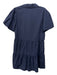 Brochu Walker Size M Navy Polyester Blend Button Up Collar Tiered Dress Navy / M